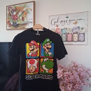 Nintendo Super Mario Black Kids T-Shirt